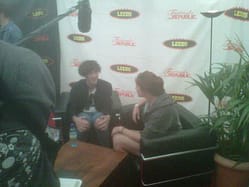 Leeds Met students interviewing the bands in the press tent