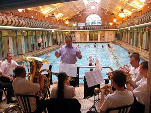 Performance at Bramley Baths for the I Love West Leeds Festival. Photo by Jane Morland