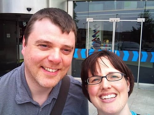 Pete and Hannah outside the National Media Museum