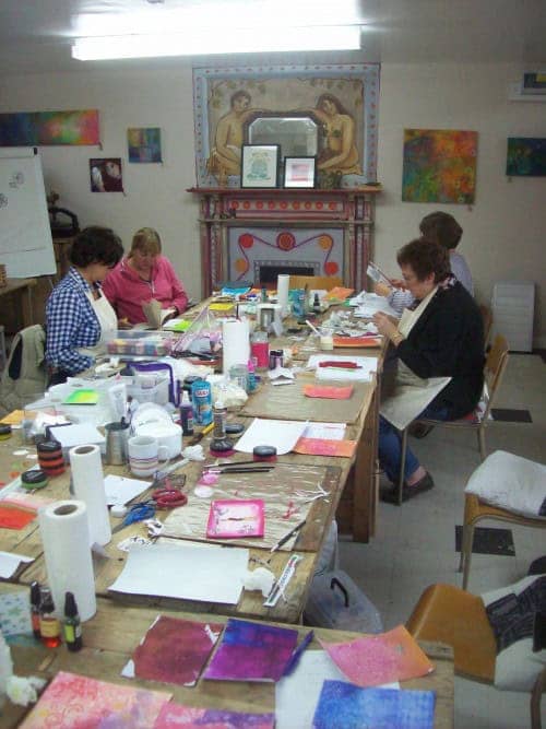 Sarah's journal making class at ArtisOn