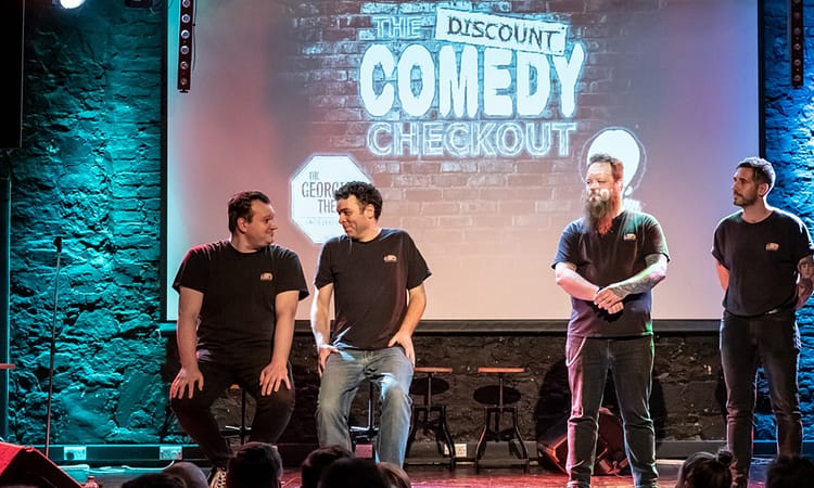 Discount Comedy Checkout onstage